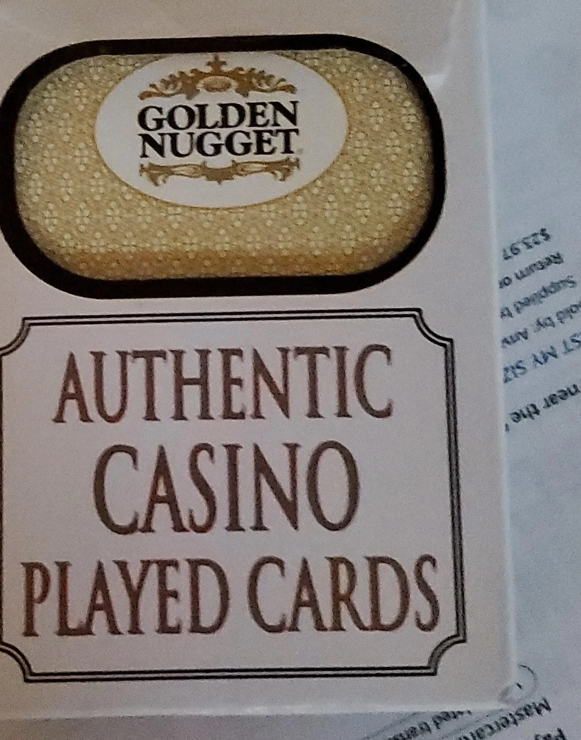 Golden Nugget Authentic Casino Played Cards