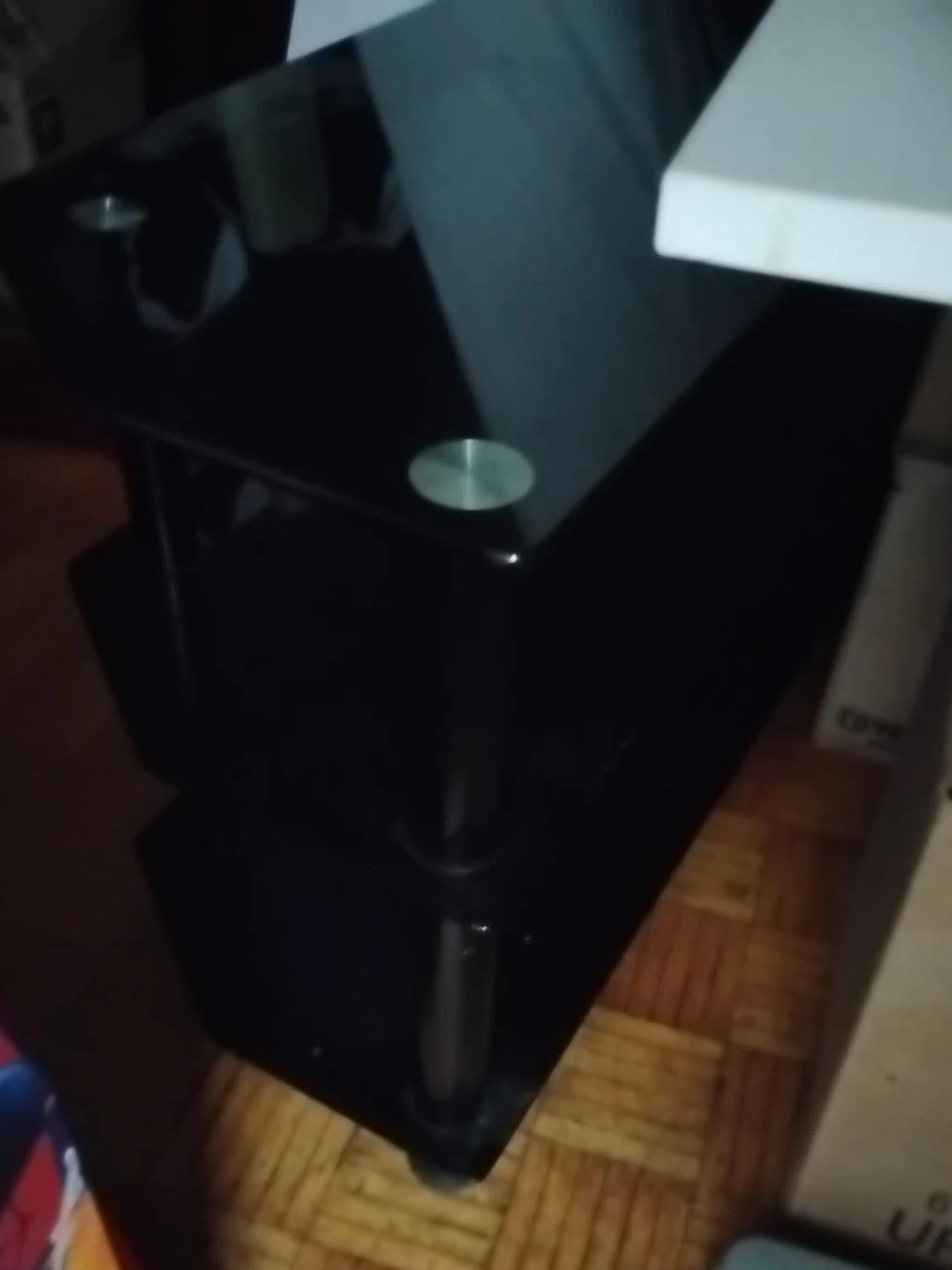 Black Glass Side Table