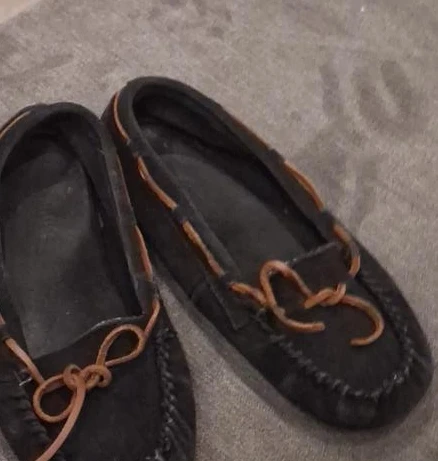 Women's Black Moccasin Slippers