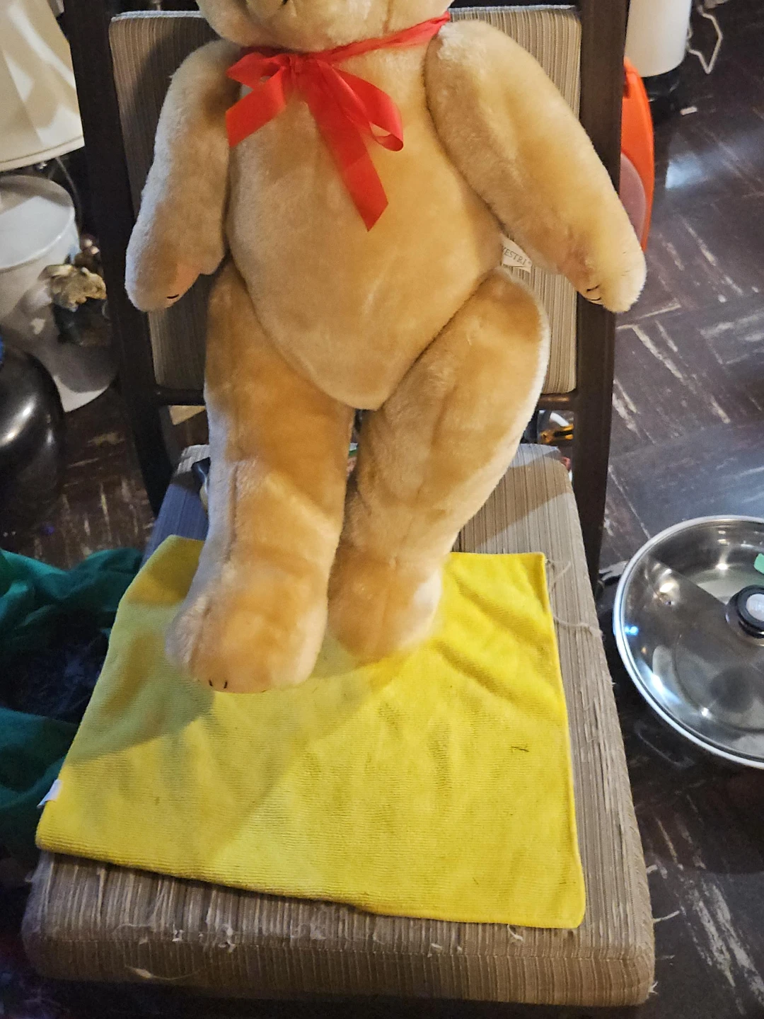Large Classic Teddy Bear with Red Ribbon