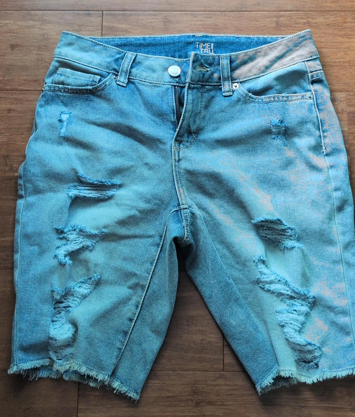Time and Tru Women's Distressed Denim Shorts