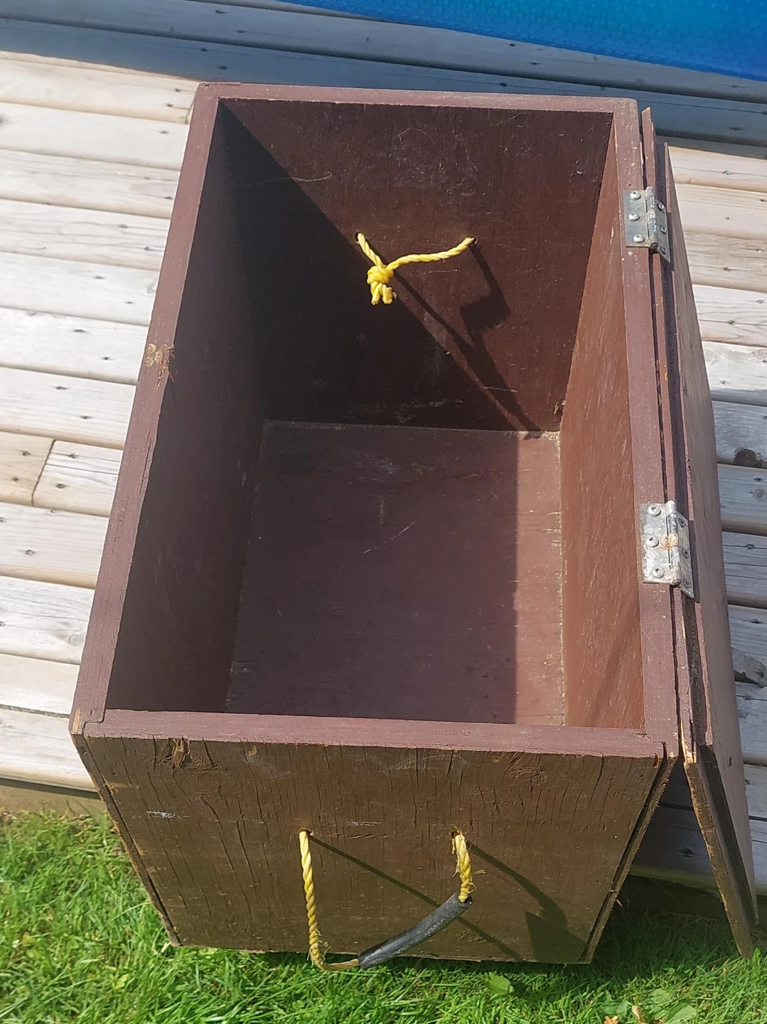 Wooden Storage Box with Hinged Lid