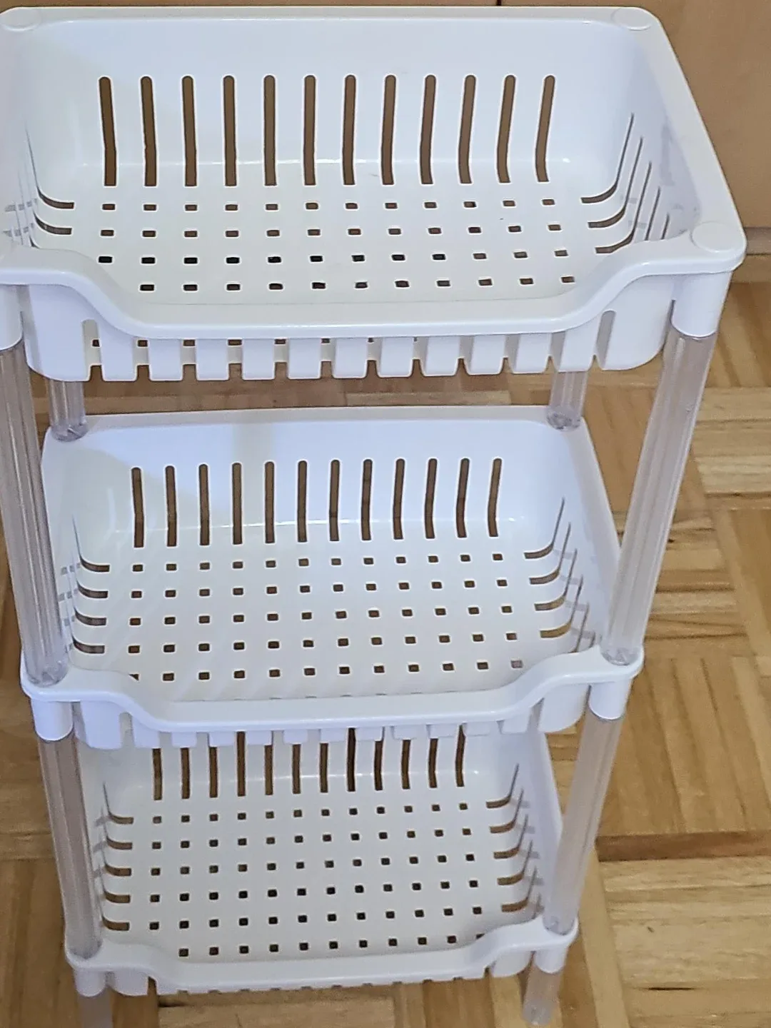 White 3-Tier Plastic Storage Shelf