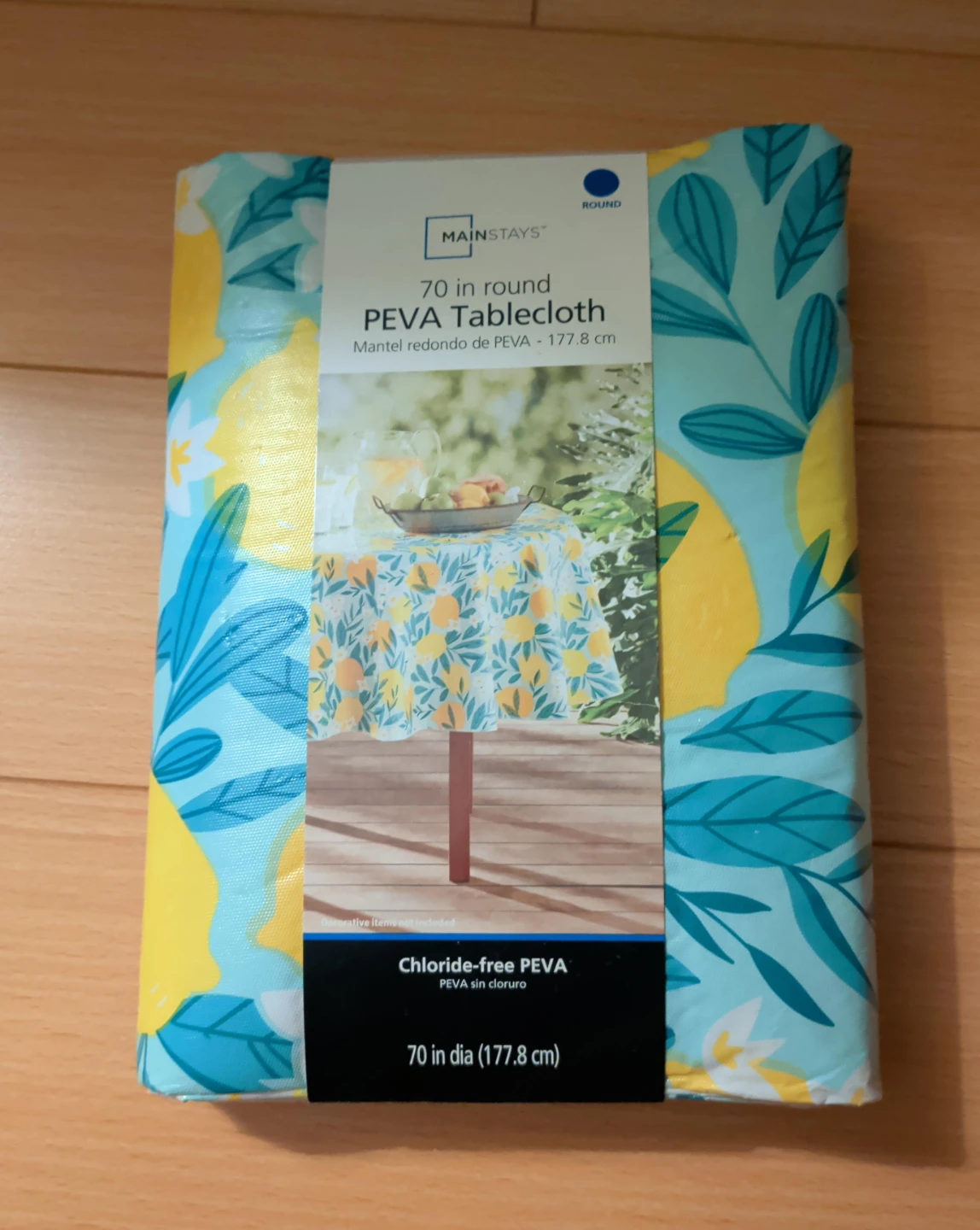 Mainstays 70 in Round PEVA Tablecloth