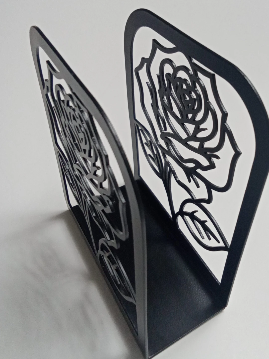 Black Metal Rose Napkin Holder