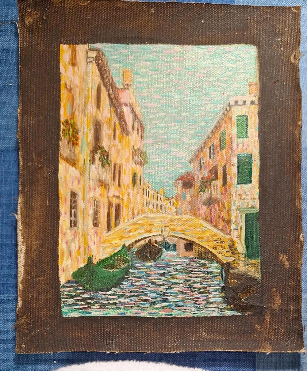 Oil Painting of Venice Canal Scene