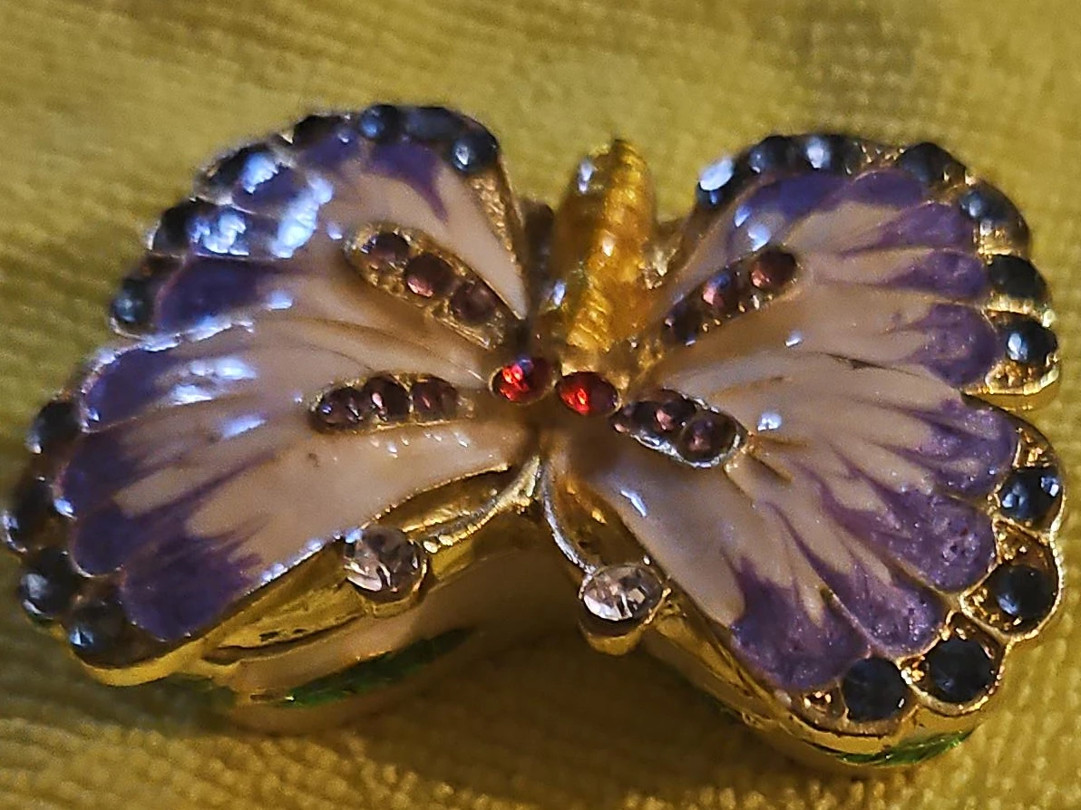 Butterfly Trinket Box with Rhinestones