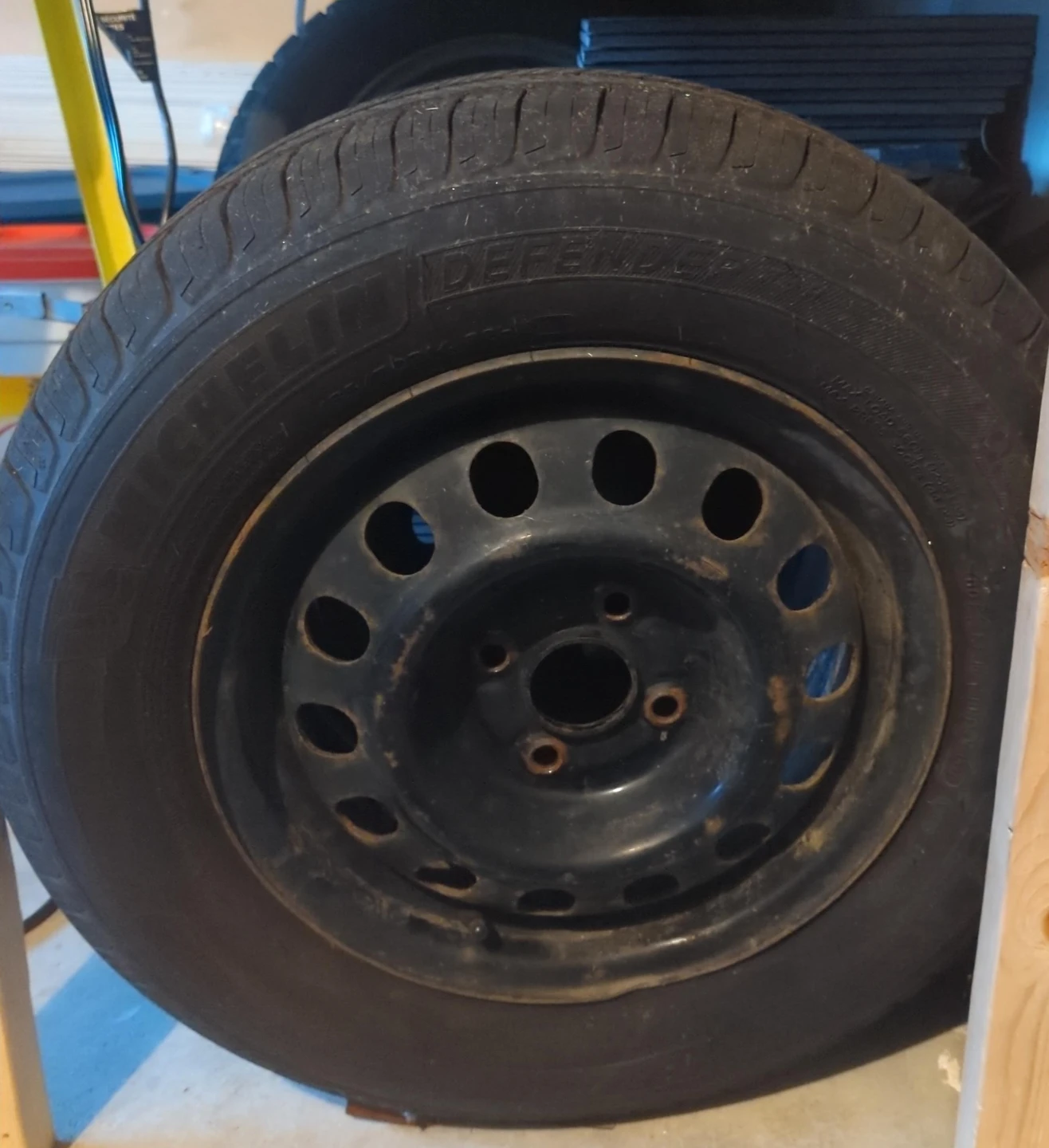 Michelin Defender Tire on Steel Rim $250