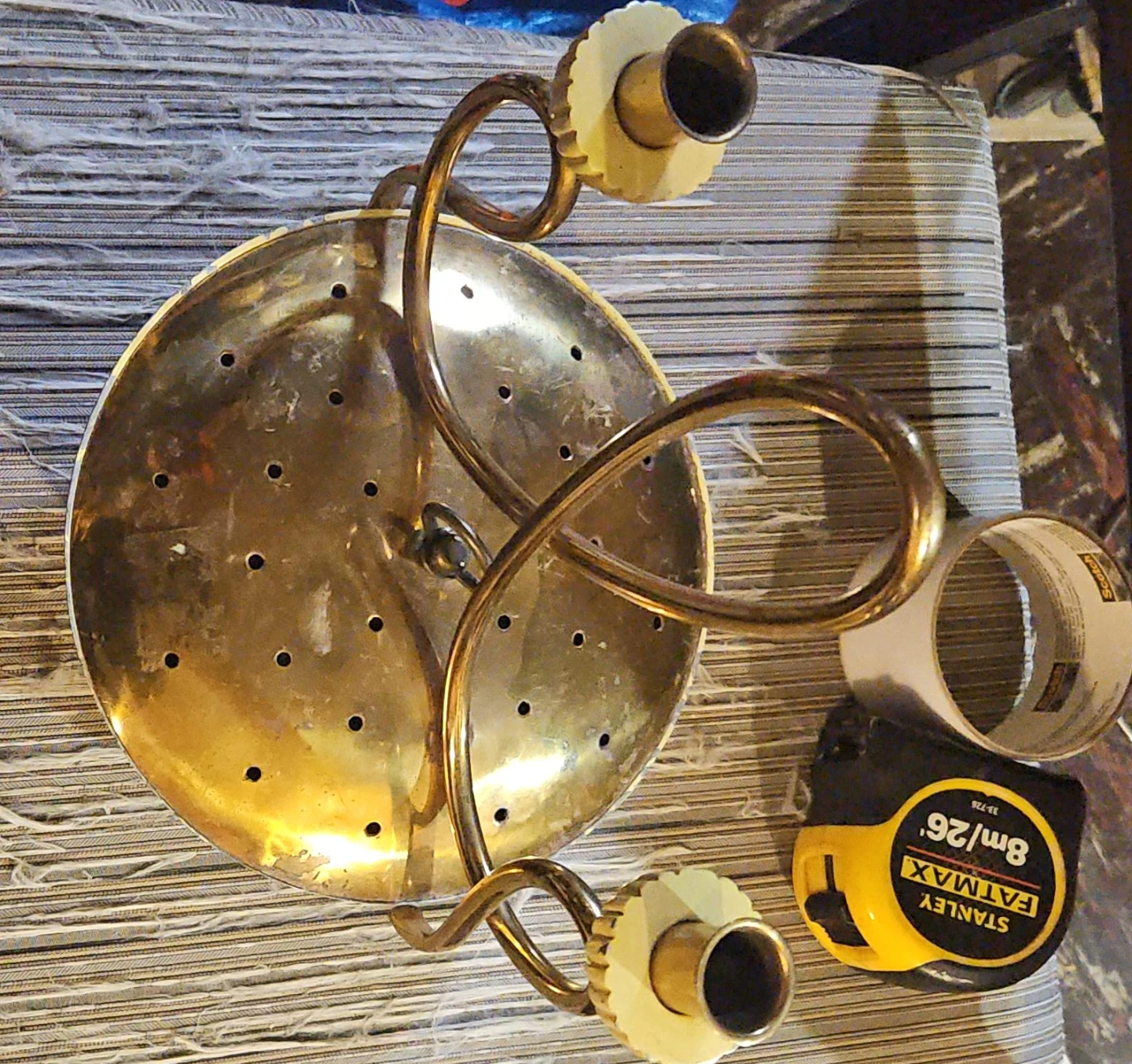 Brass Candelabra with Decorative Handles