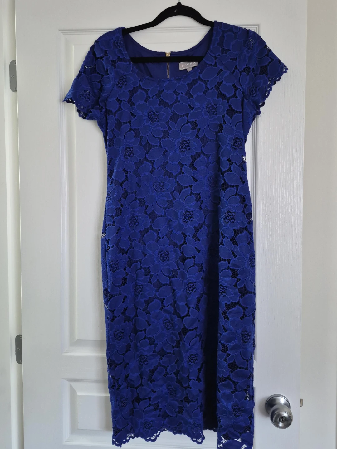 Laura Blue Floral Lace Dress