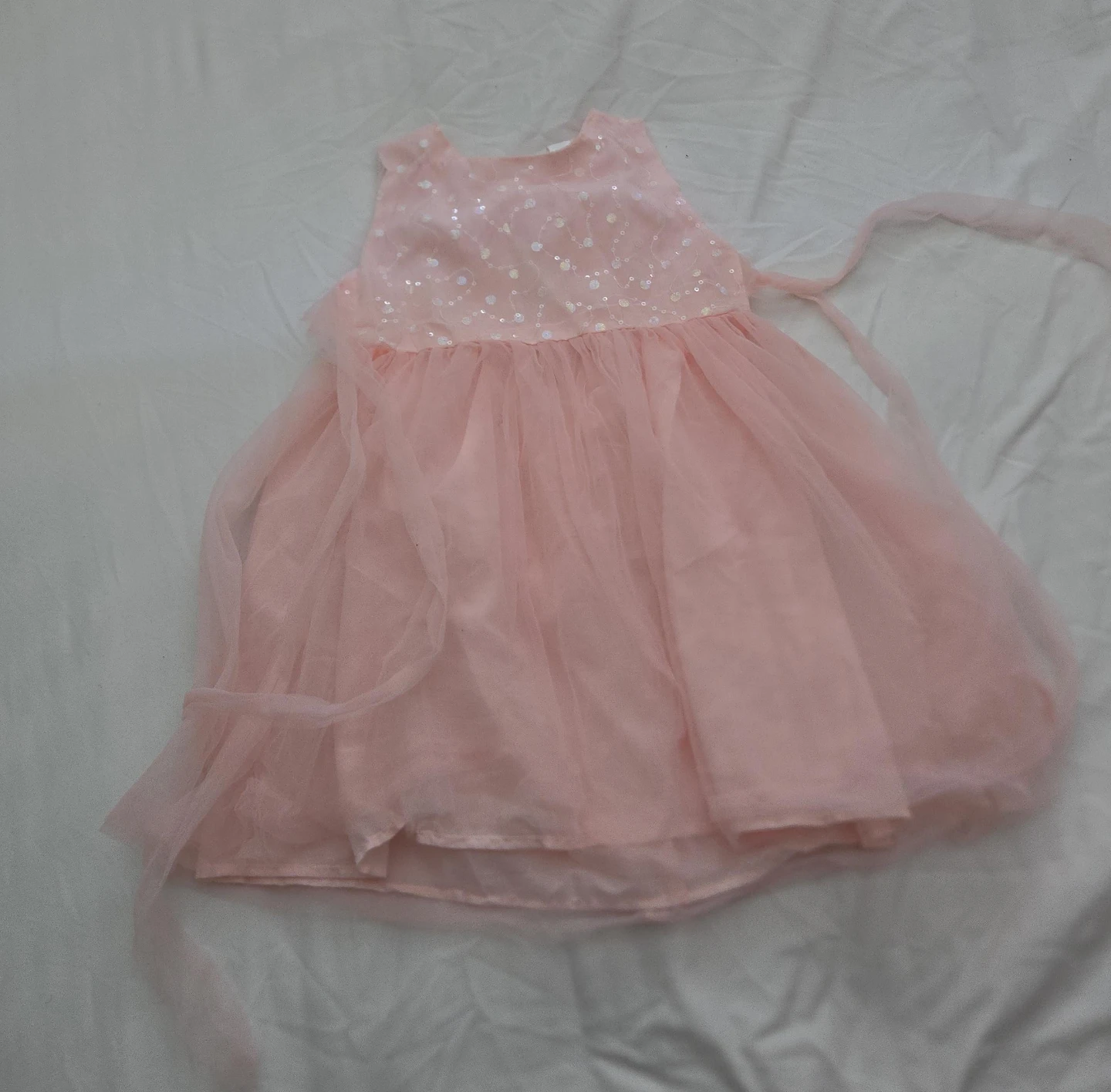 Pink Tulle Dress with Sequins