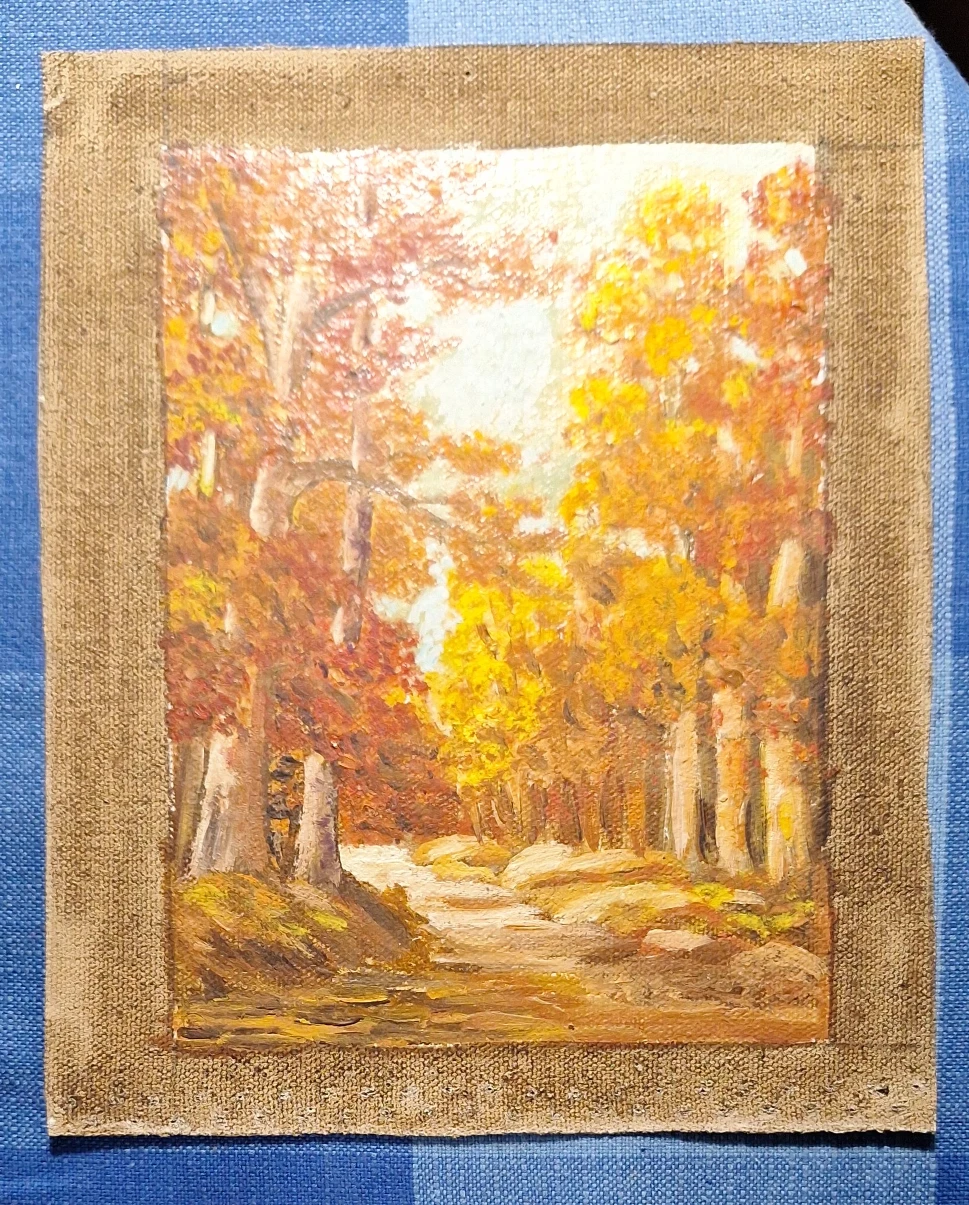 Autumn Forest Path Oil Painting