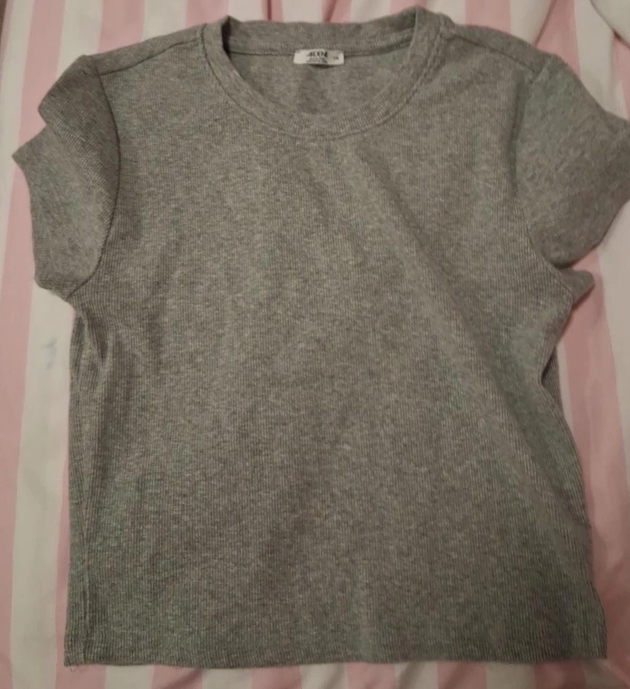 Grey Ribbed T-Shirt