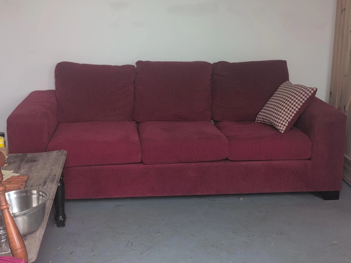 Maroon 3-Seater Sofa