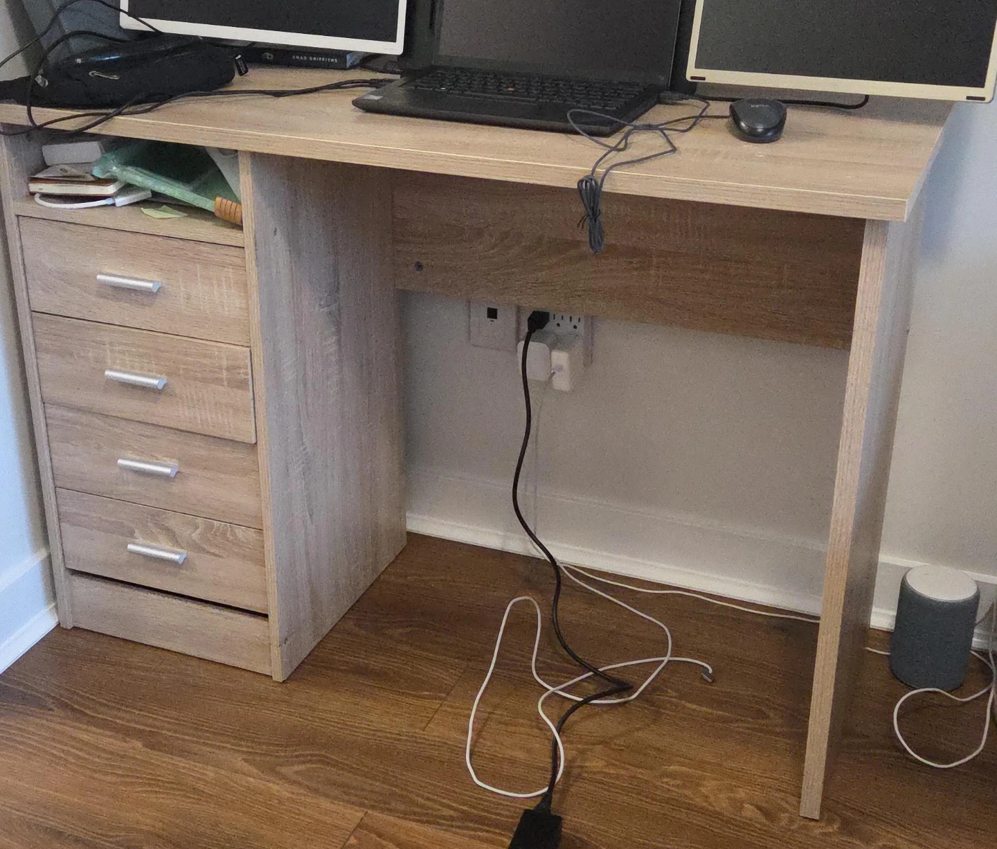 Wood-look Desk with Drawers - photo 3