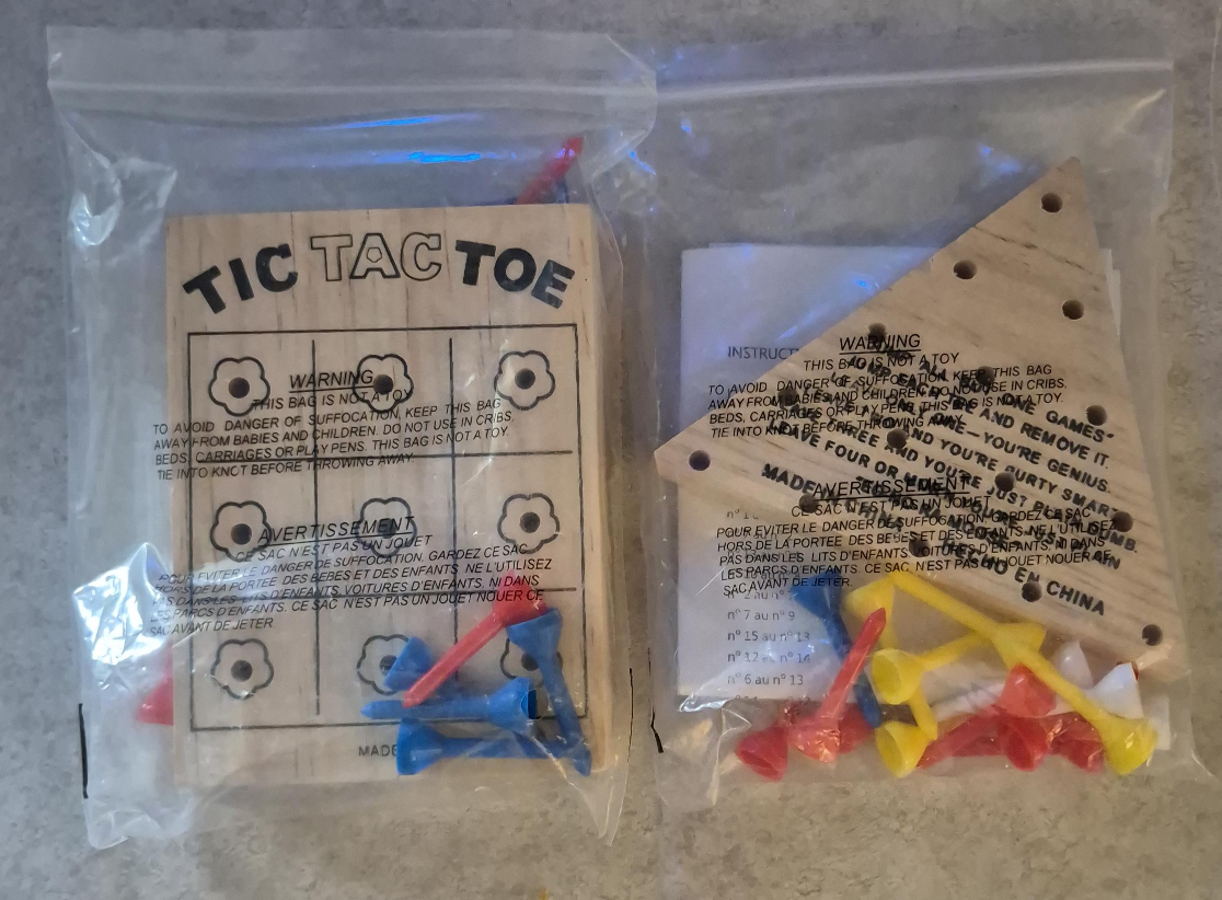 Wooden Tic Tac Toe & Triangle Games