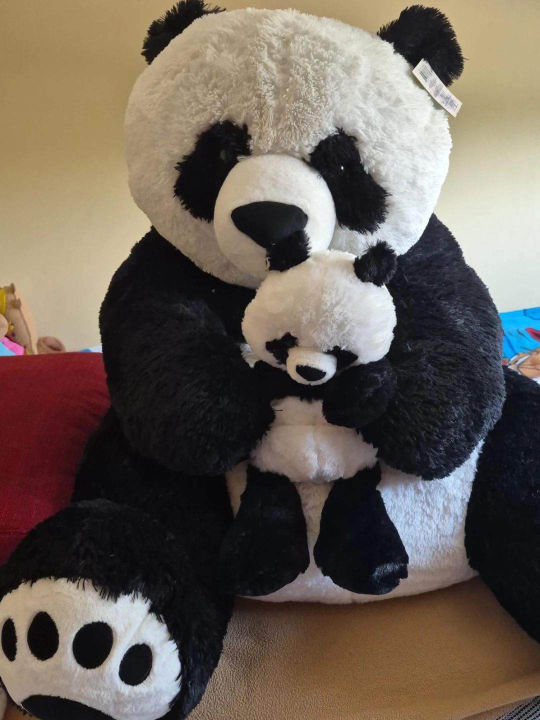 Giant Stuffed Panda with Baby