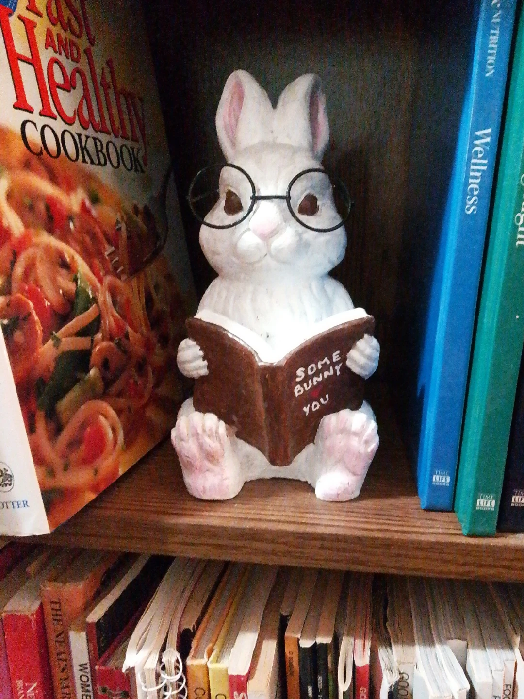 Decorative Bunny Figurine with Glasses