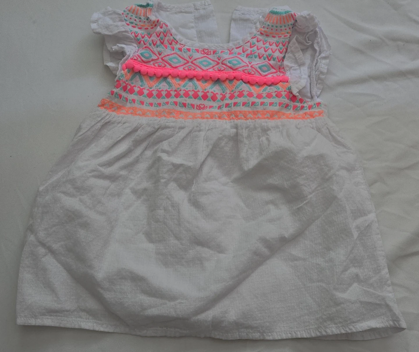 White Dress with Embroidered Bodice