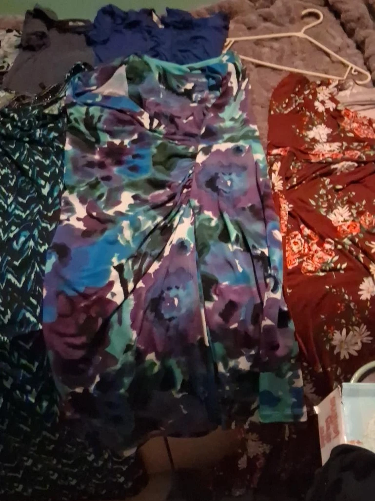 Ruching floral dress