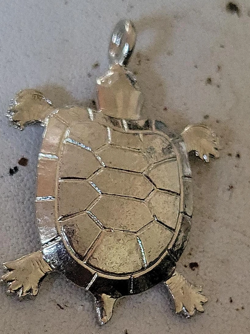 Silver Turtle Pendant Charm
