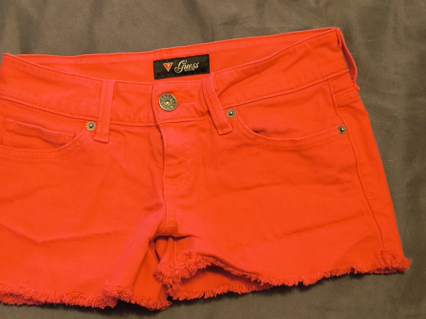 Guess Orange Denim Shorts