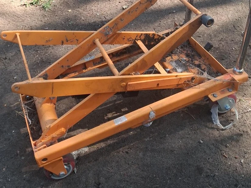 Orange Scissor Lift Jack Cart