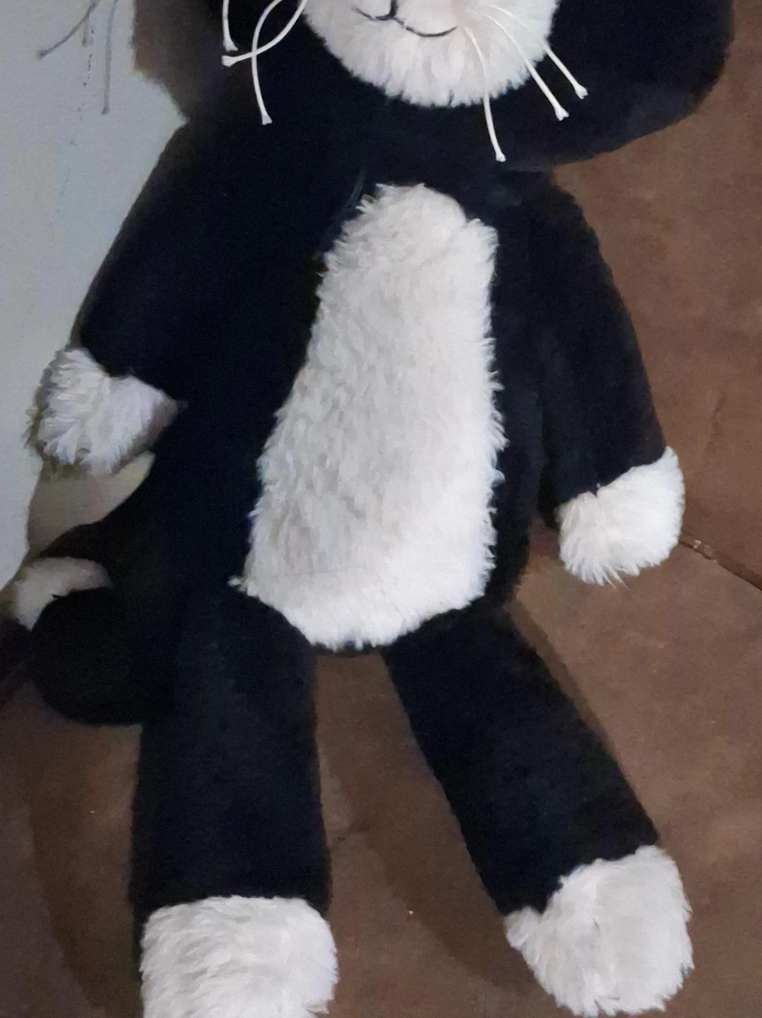 Black and White Plush Cat Toy