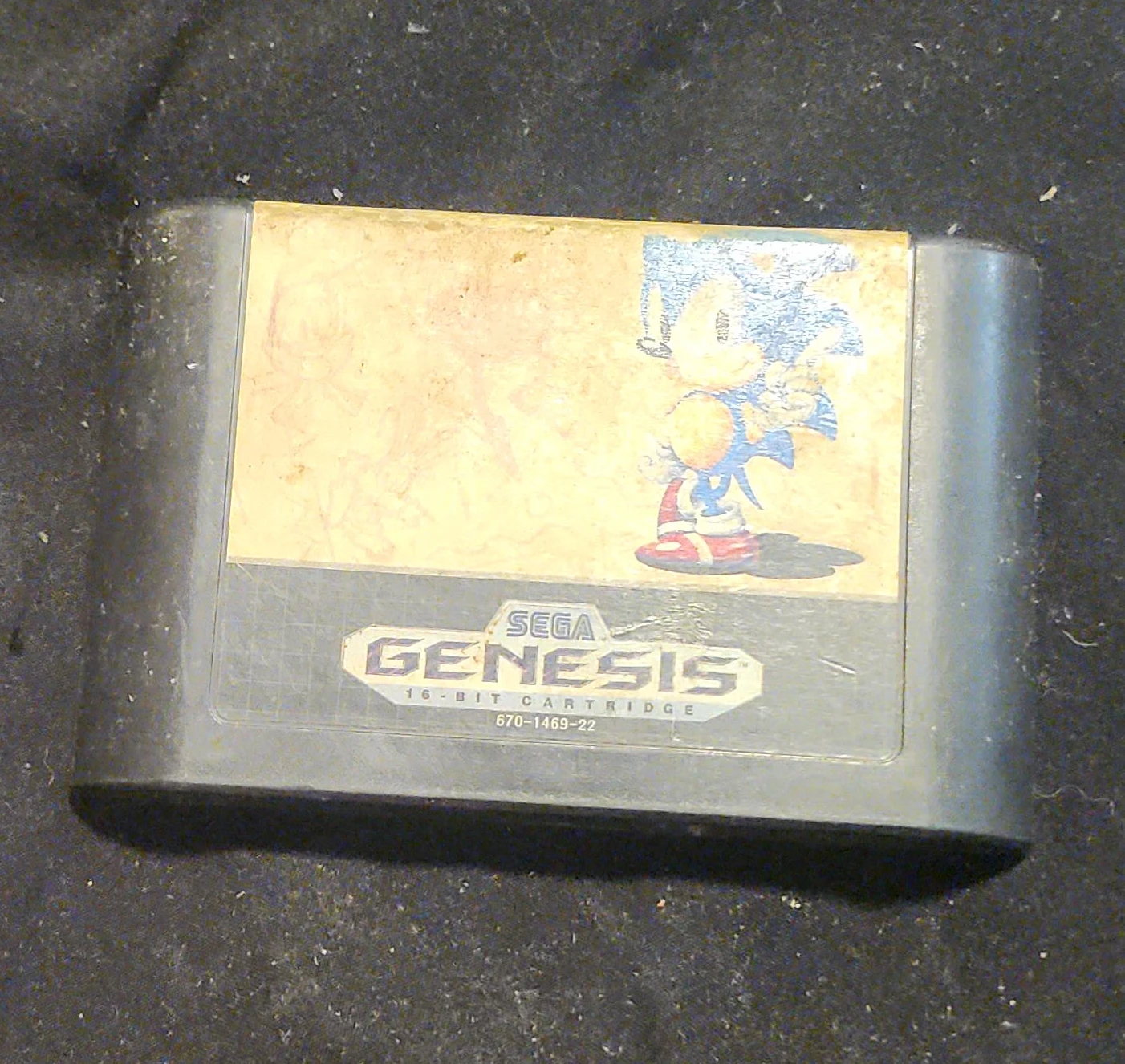 Sega Genesis Sonic The Hedgehog 16-Bit Cartridge