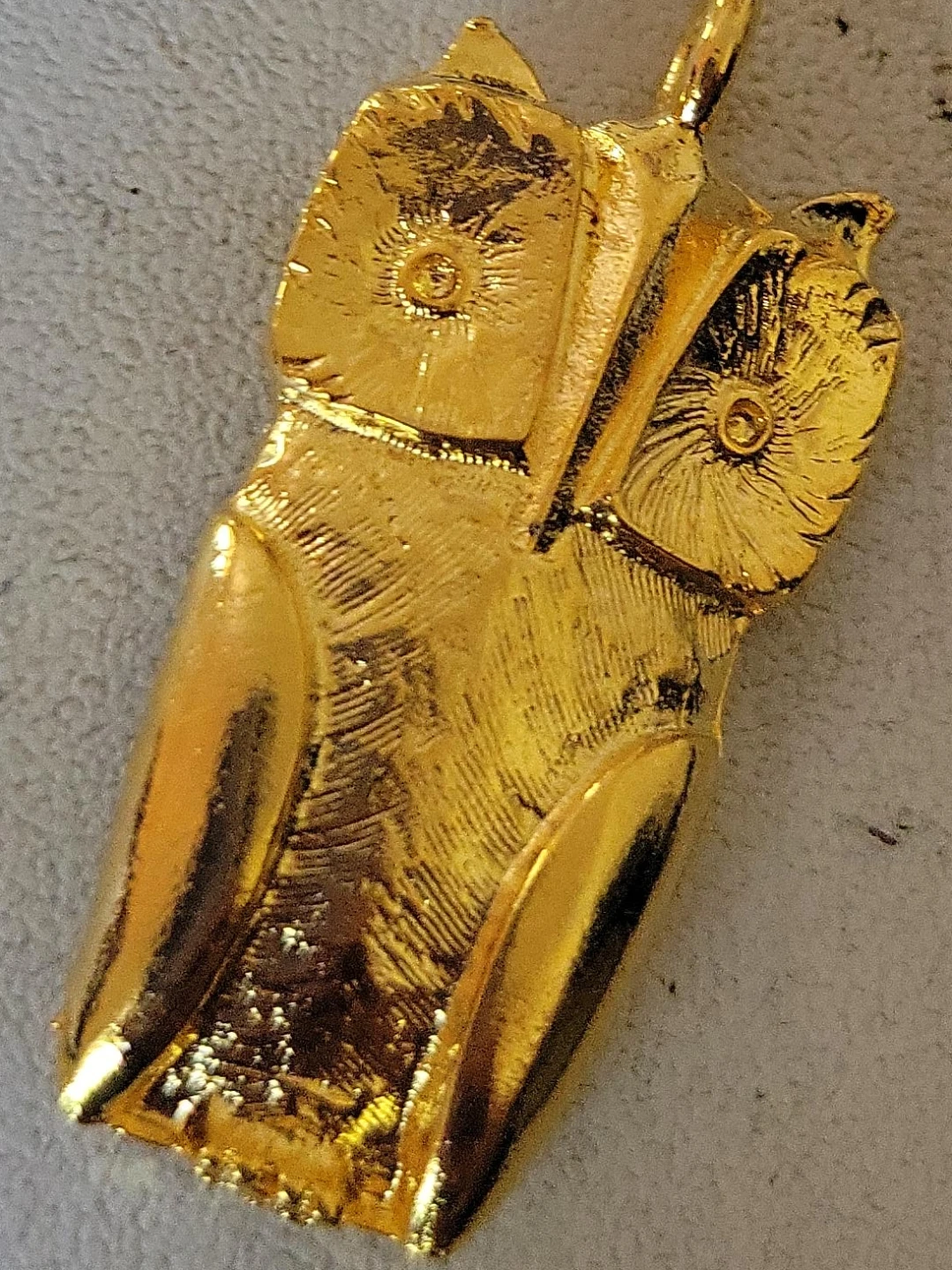 Gold Tone Owl Pendant
