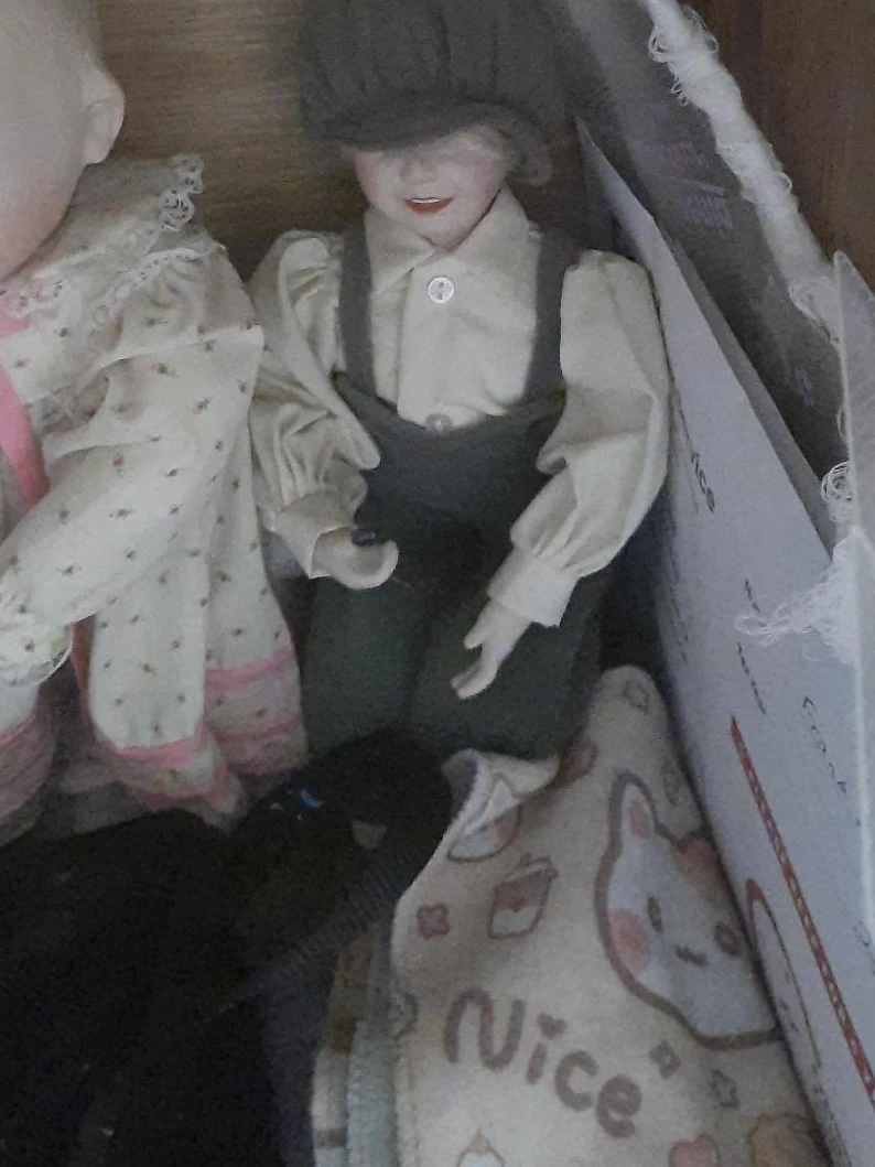 Vintage Porcelain Doll with Outfit