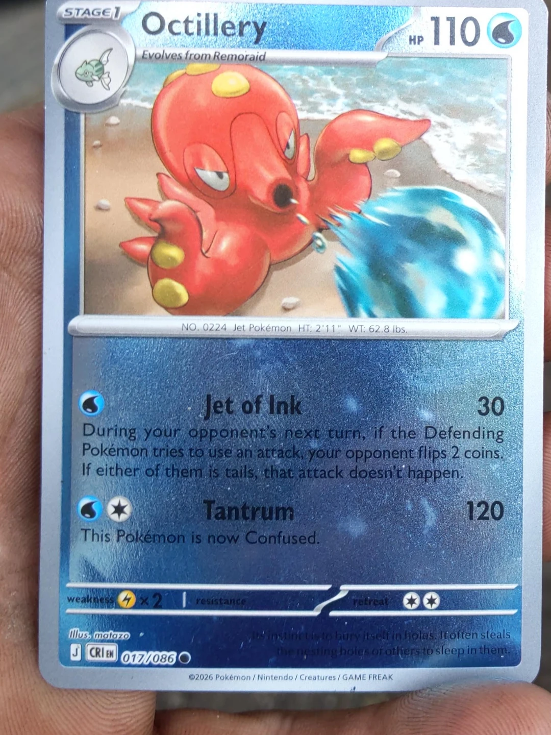 Octillery Stage 1 Pokemon Card