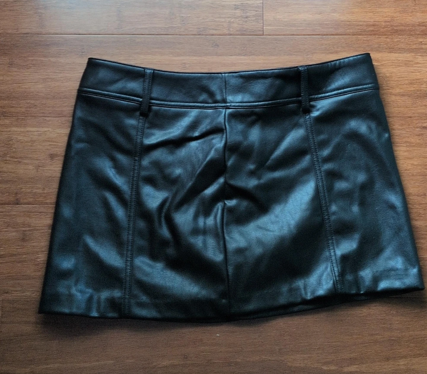 Black Faux Leather Mini Skirt