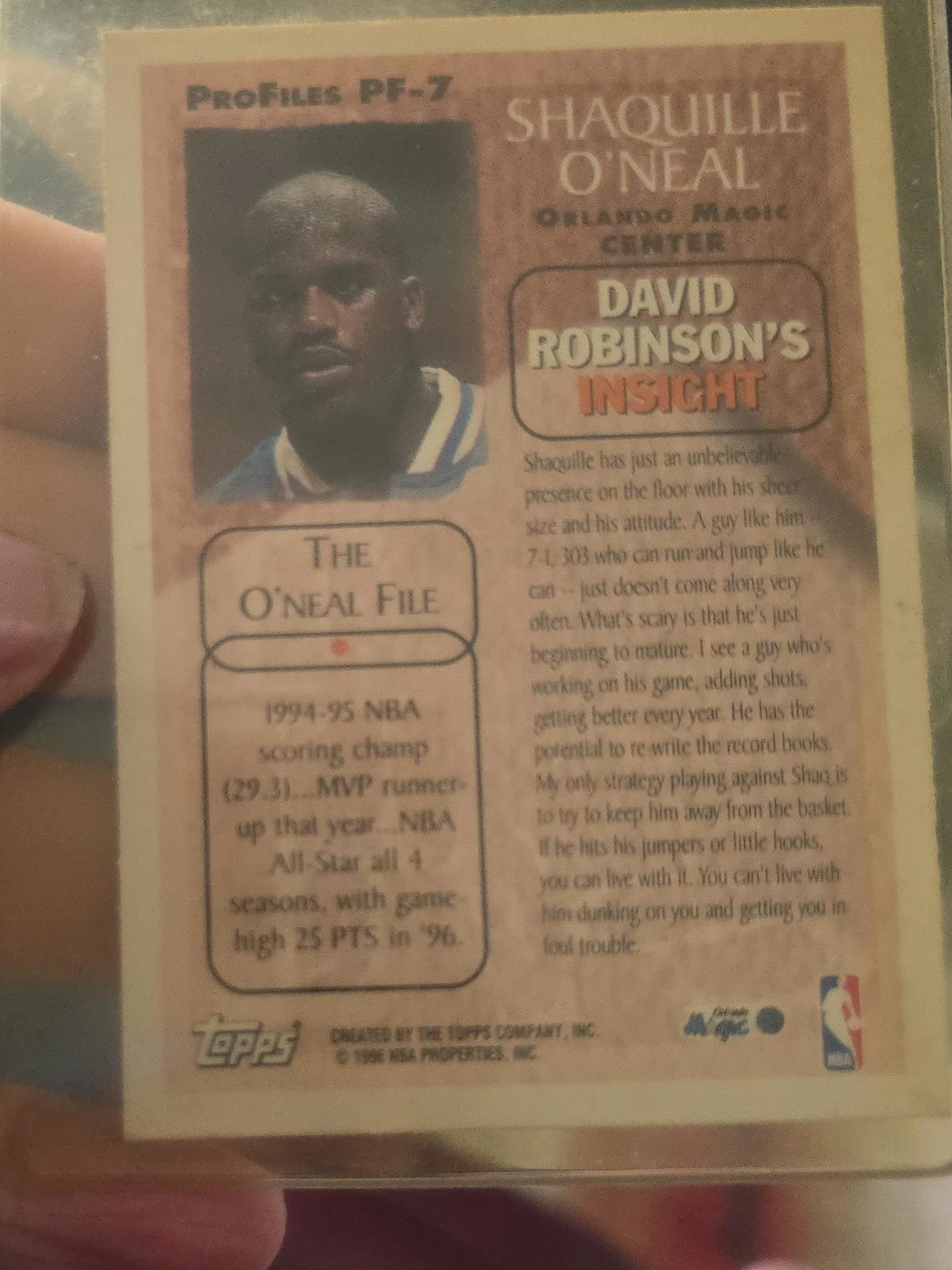 1996 Topps Shaq Attaq Shaquille O'Neal Basketball Card