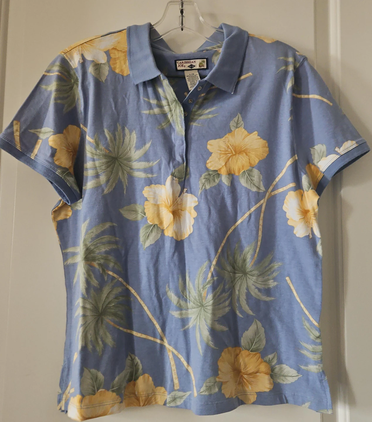 Caribbean Joe Floral Polo Shirt - Blue/Yellow