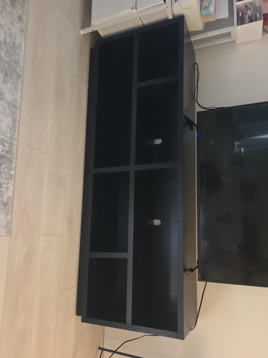 Black Media Console TV Stand