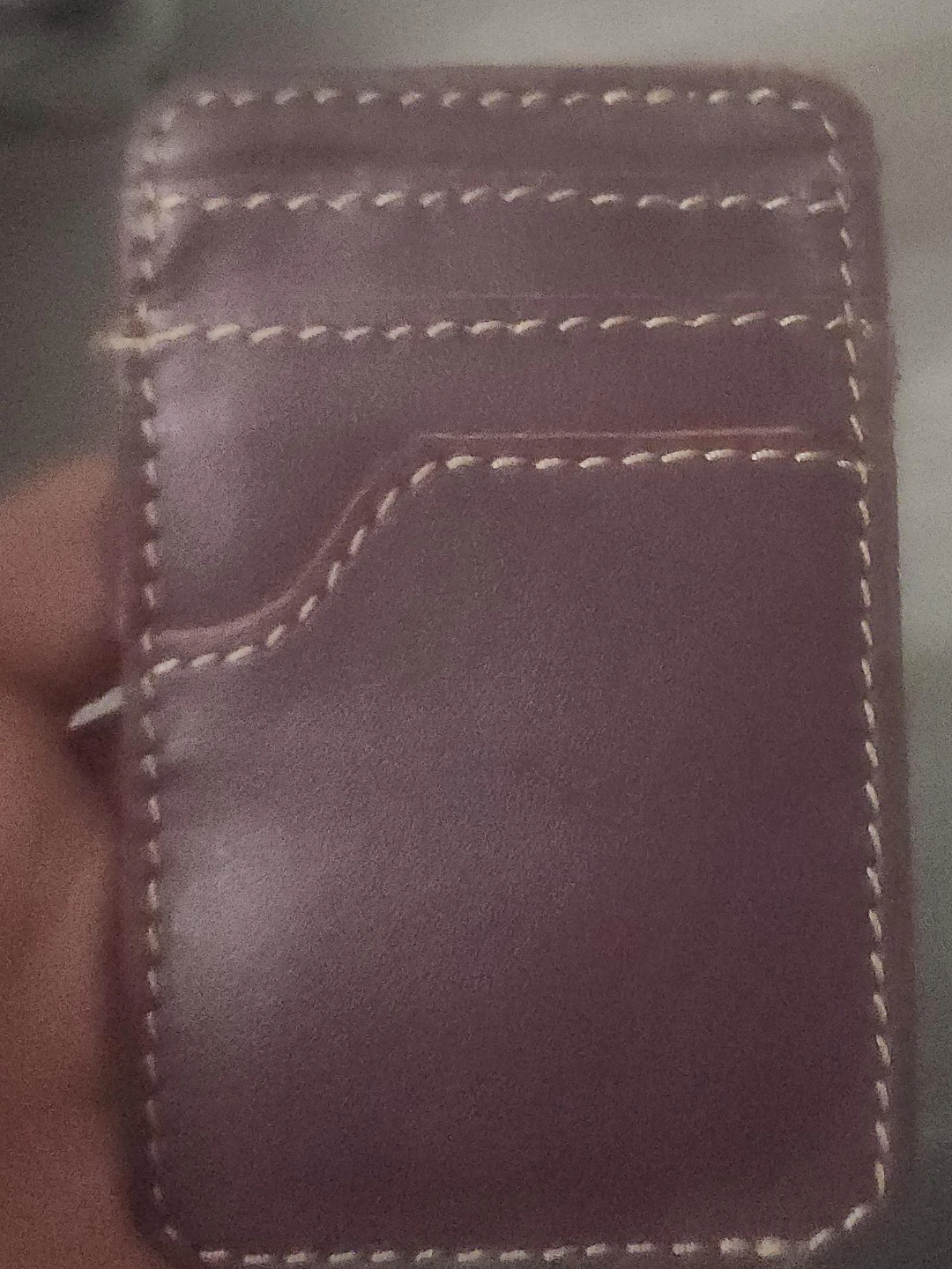 Brown Faux Leather Card Holder