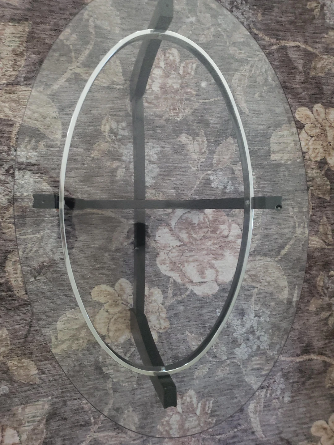 Glass Coffee Table with Black Base