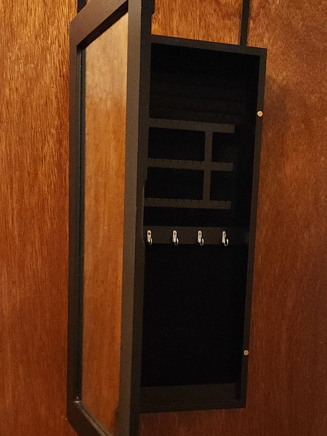 Over-the-Door Jewelry Organizer Cabinet with Mirror