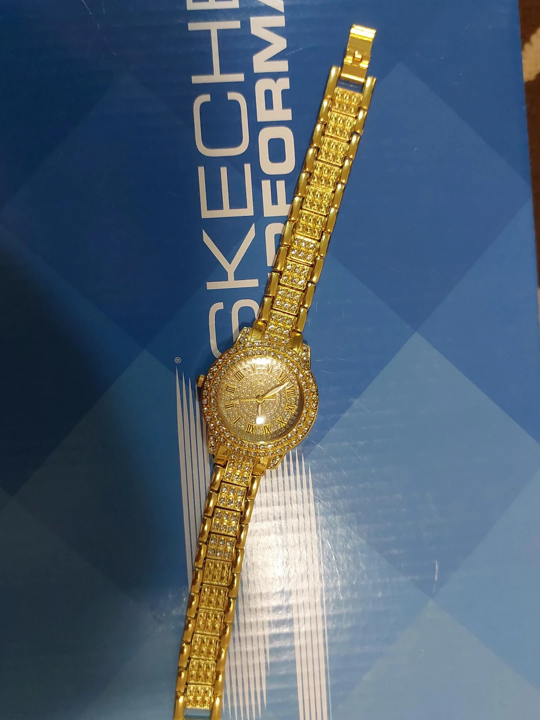 Gold-tone Crystal Accent Watch
