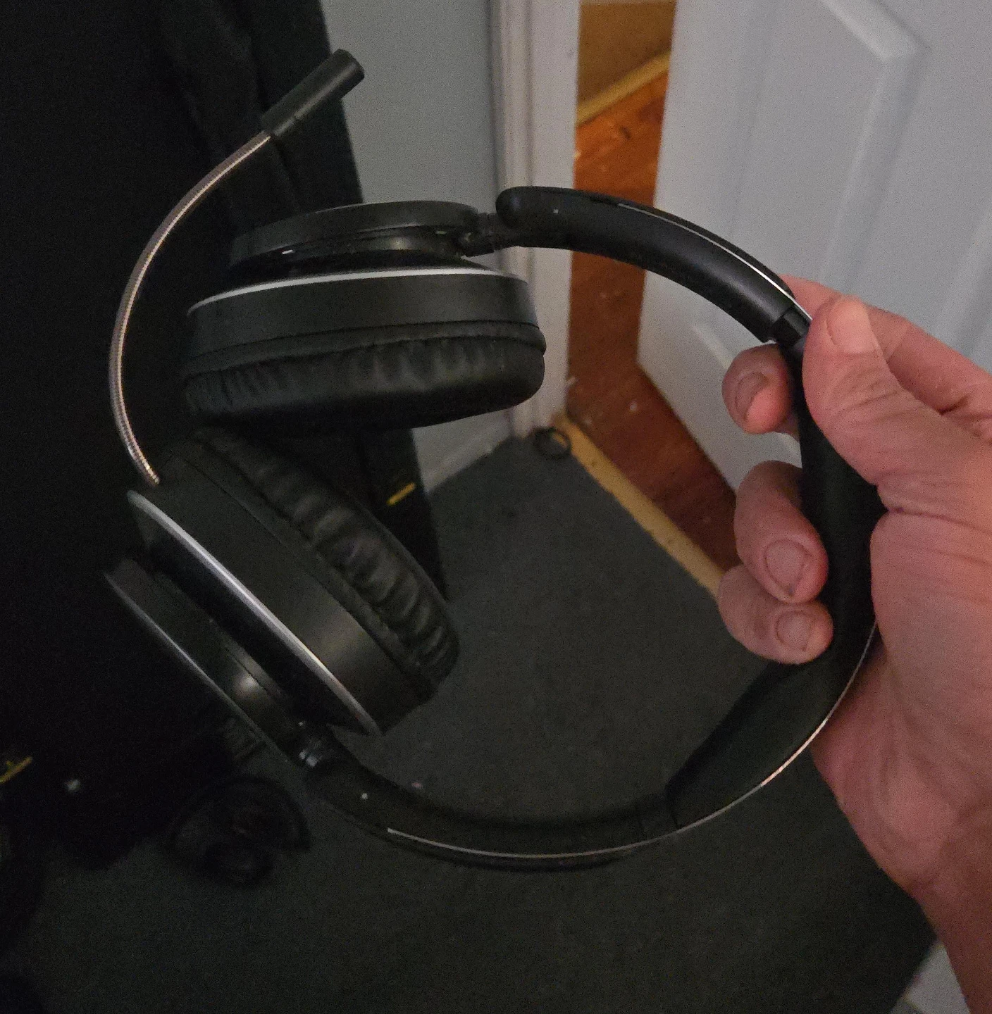 Black Over-Ear Headphones with Microphone