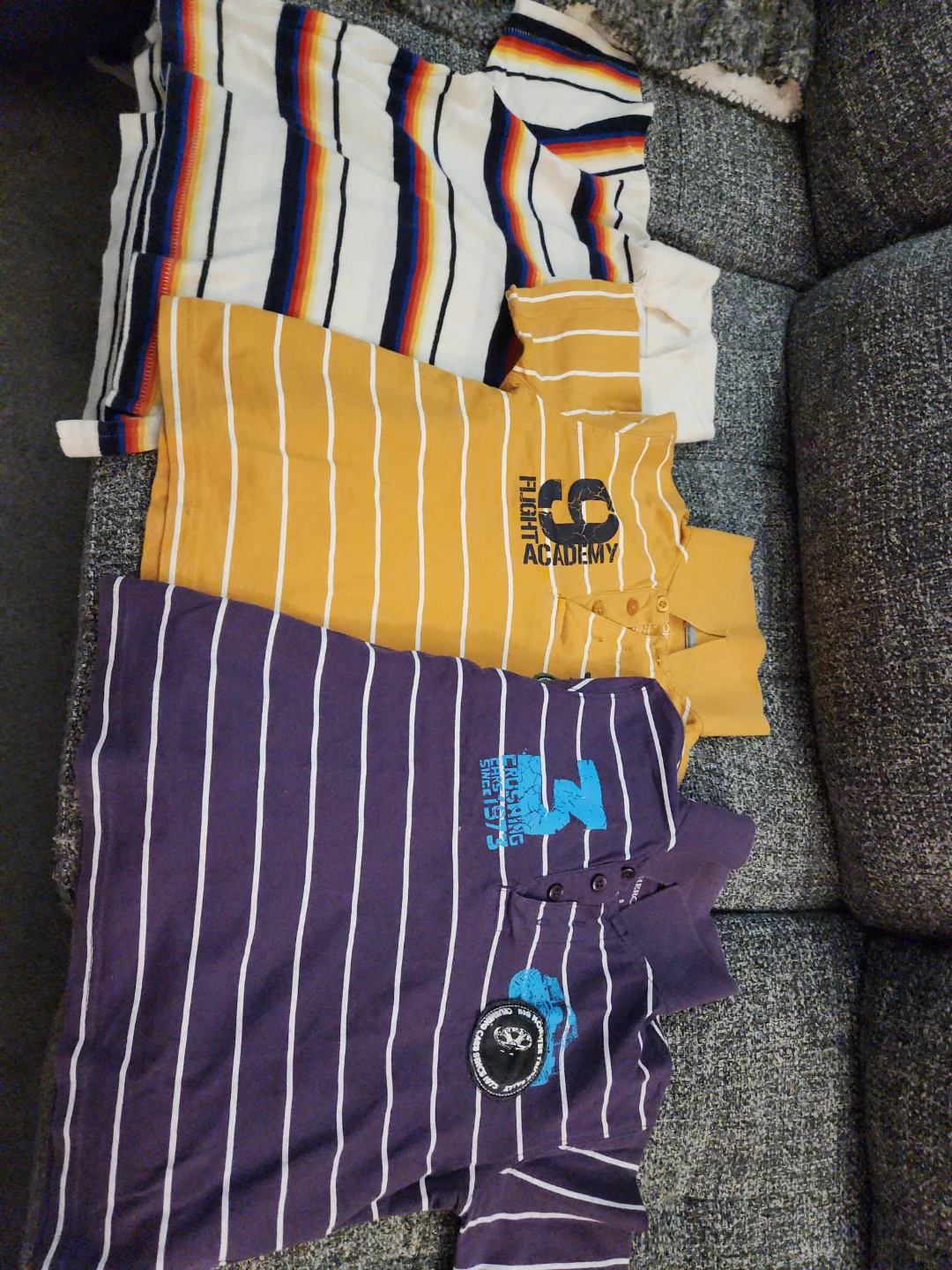 Bundle of 3 Striped Polo Shirts All Cotton, Kids Size 3T-5T