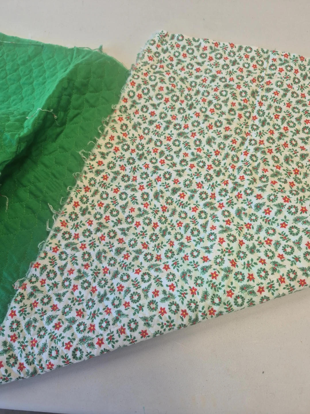 Quilted Fabric Panel - Christmas Print