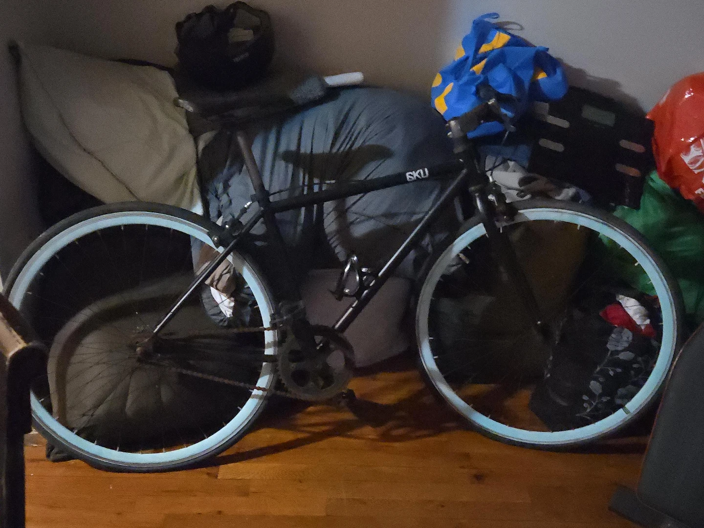 SKU Fixie Bike with Light Blue Rims (used up)