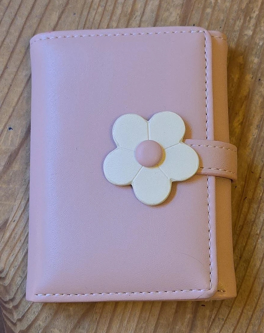 Pink wallet with flower detail