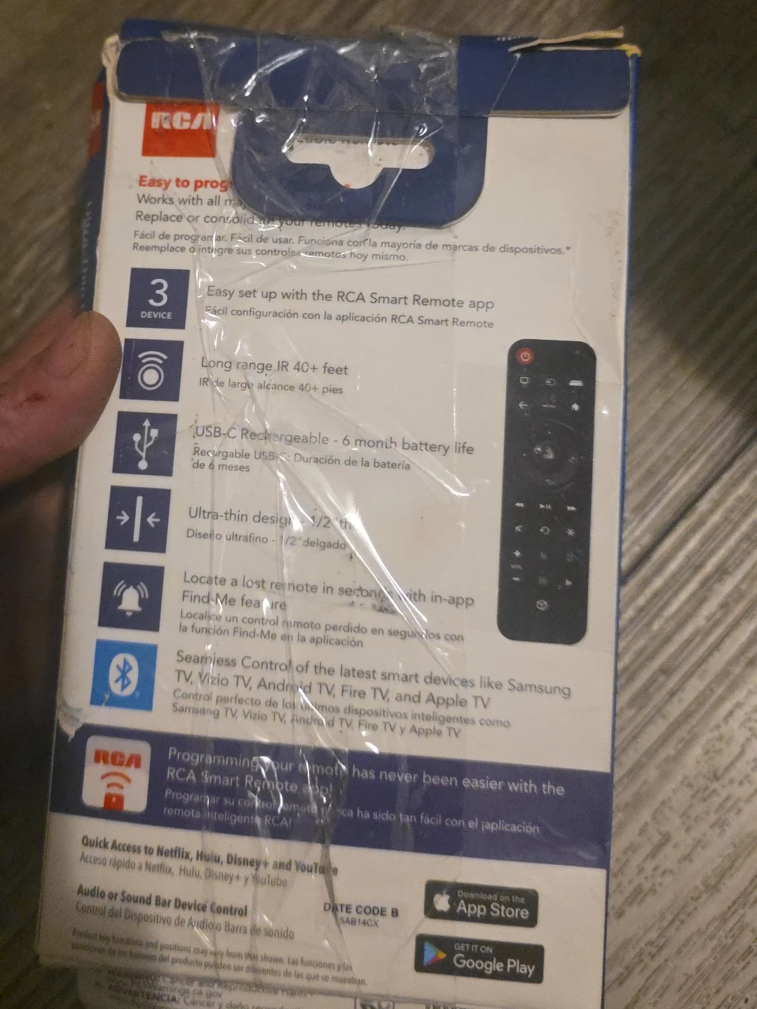 RCA Smart Remote - USB-C Rechargeable