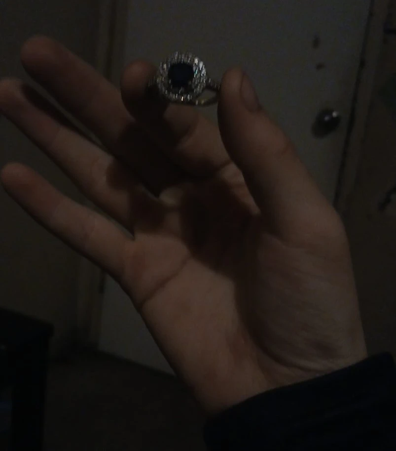 Square Cut Blue Gem Ring