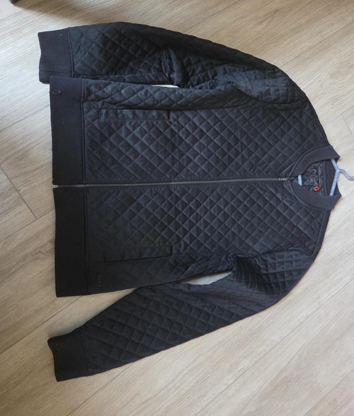 Black Quilted Bomber Jacket