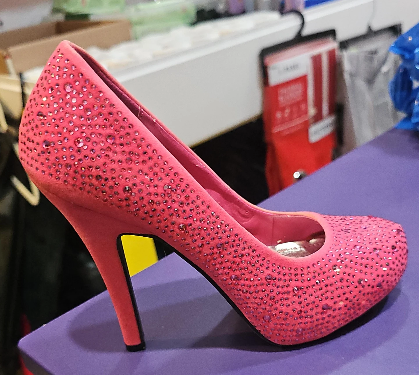 Pink Rhinestone Stiletto Heels