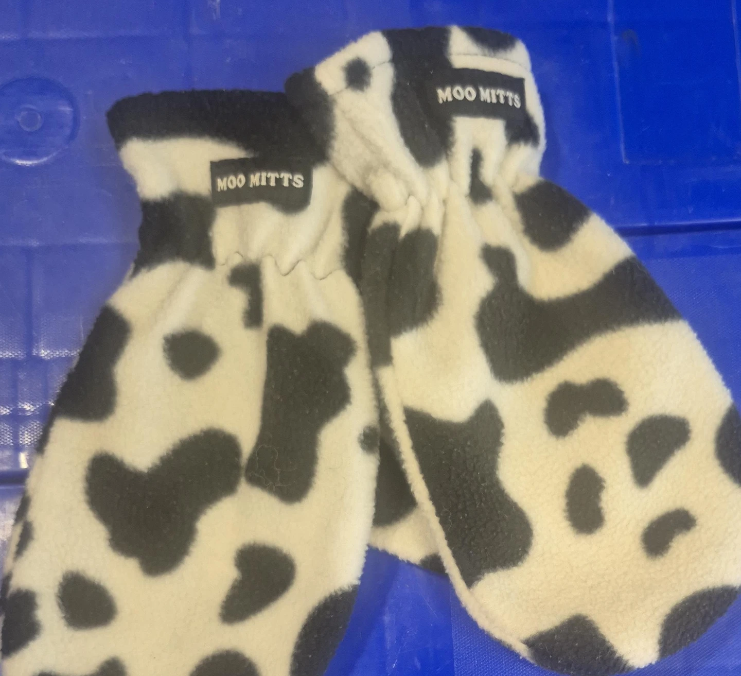 Moo Mitts Cow Print Fleece Mittens